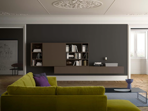 SPAZIOTECA SP024 - Sectional wall-mounted storage wall _ PIANCA