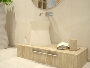 L3 - Wall-mounted lecce stone washbasin _ PIMAR