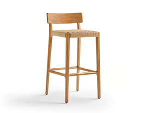 PARALEL - High teak stool with back _ POINT