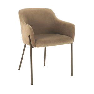 LOUISE - Velvet chair with armrests _ POMAX