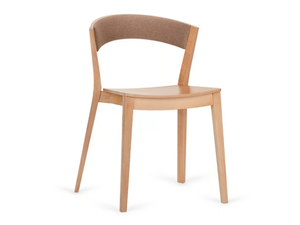 ARCHER - Stackable wooden chair with upholstered back _ Paged