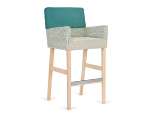 H-ZAP - High upholstered fabric stool with armrests _ Paged