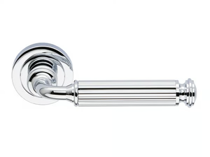 METEOR CLASSIQUE - Brass door handle on rose _ Pasini