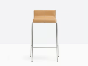 KUADRA 1332/F - Tanned leather stool _ Pedrali