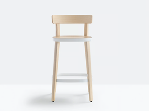 FOLK 2936 - High ash stool with back _ Pedrali