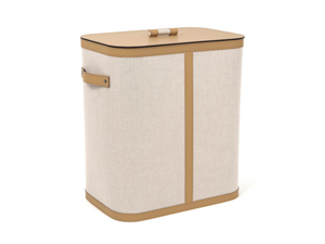 PENELOPE - Regenerated leather and cotton laundry container _ Pinetti