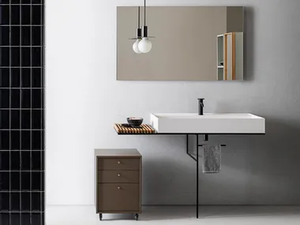 ELEMENT 112 - Single washbasin with towel rail _ Pirovano