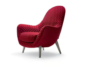 MAD KING - Upholstered fabric armchair with armrests _ Poliform