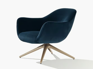 MAD CHAIR - Upholstered trestle-based fabric armchair with armrests _ Poliform