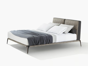 PARK 1 - Fabric double bed with removable cover with upholstered headboard _ Poliform