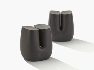 UBE - Low solid wood stool _ Poliform