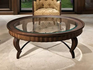 DAMA - Round oak coffee table _ Prestige