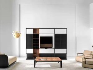 LITERATURA OPEN - Open wooden bookcase with TV stand _ Punt