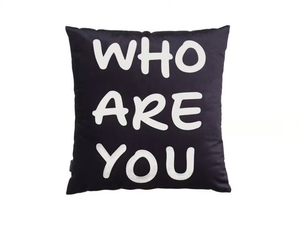 WHO ARE YOU - Square fabric cushion _ Qeeboo