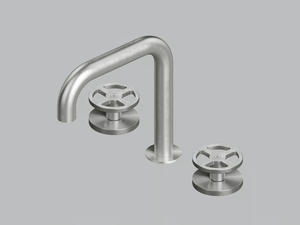 VALVOLA02 20 31V - 3 hole stainless steel washbasin tap with adjustable spout _ Quadrodesign