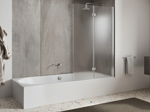 LIGHT VS - Folding glass and aluminium bathtub wall panel with folding door _ RELAX