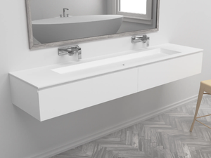 INDIANA - Double wall-mounted vanity unit with drawers _ RILUXA