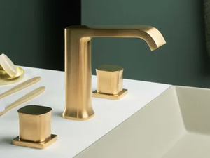 TAORMINA - 3 hole countertop brass washbasin tap with individual rosettes _ RITMONIO