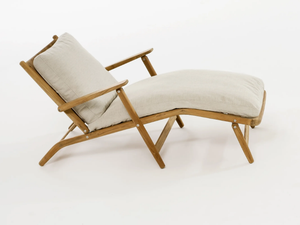 LEVANTE 008 - Folding teak chaise longue with armrests _ RODA