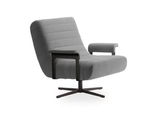 RIFFEL - Swivel fabric armchair with 4-spoke base _ ROSSIN