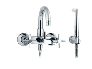 SULLY - 2 hole wall-mounted bathtub mixer with hand shower _ RVB