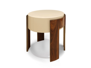 RANDI - Round wooden high side table _ Radice