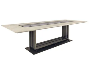 TRILOGY - Rectangular wood and glass table _ Radice