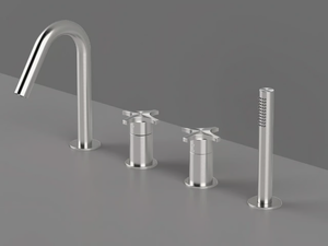 DXN36 - Deck mounted 4 hole steel bathtub tap _ Radomonte