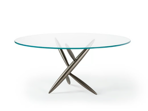 PITTO 72 - Round glass dining table _ Reflex