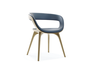 NIDO - Open back leather and wooden chair _ Reflex