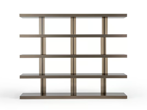 TANGO T - Open modular wood and glass bookcase _ Reflex