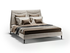 SOFT - Leather bed with high headboard _ Reflex