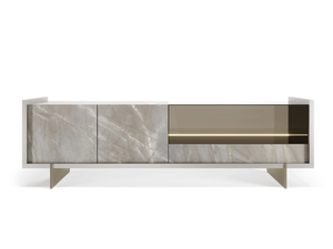 URO BUFFET - Glass and MarmoReflex sideboard _ Reflex