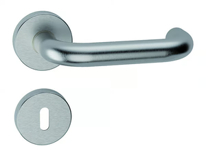 STOCCOLMA - Anti-bacterial stainless steel door handle on rose with lock _ Reguitti