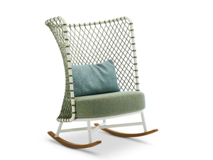 CHARME - Rocking armchair woven with polyester rope _ Roberti