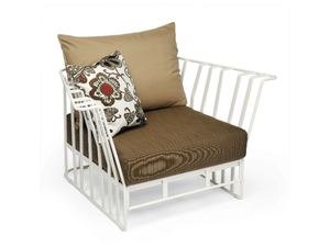 HAMPTONS GRAPHICS - Aluminium garden armchair with armrests _ Roberti