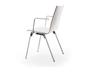 LOGOCHAIR - Stackable wood veneer chair with armrests _ Rosconi