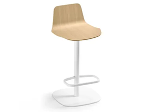 SET - Swivel wooden stool with footrest _ SELLEX