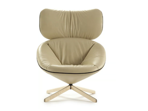 TORTUGA - Leather armchair with headrest with 4-spoke base _ Sancal