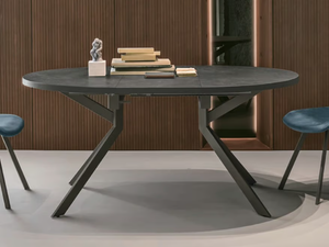 OLIMPO - Extending round table with concrete top _ Sedit