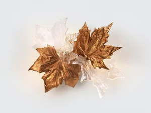 FOLIO LEAVES DOUBLE COUPLE - LED handmade bronze wall light _ Serip