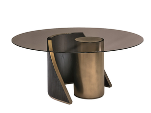 HEGE - Round glass dining table _ Shake