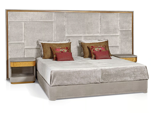 CASANOVA - Double bed with integrated nightstands with upholstered headboard _ Sicis