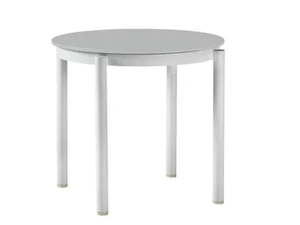 OUTLINE - Round glass and aluminium side table _ Sifas