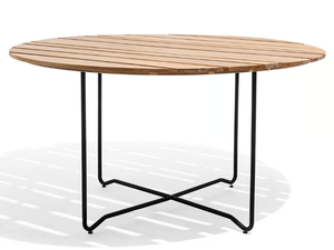 GRINDA - Steel and wood garden table _ Skargaarden