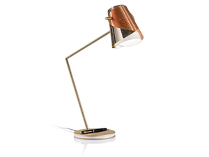 OVERLAY - LED Lentiflex® and brass desk lamp _ Slamp