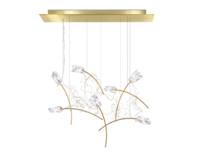 TULIP LINEAR - LED pendant lamp in brass and Lentiflex _ Slamp