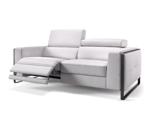 MANZANO - 3 seater sled base leather sofa _ Sofanella