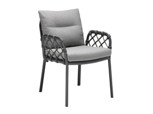 CARO - Fabric garden chair with armrests _ Solpuri