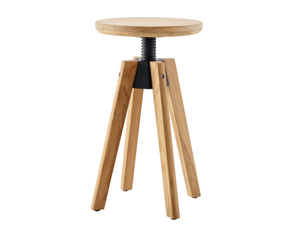 SPINDLE - Swivel teak stool _ Solpuri